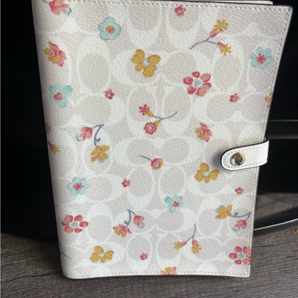 Coach Floral Print White Notebook